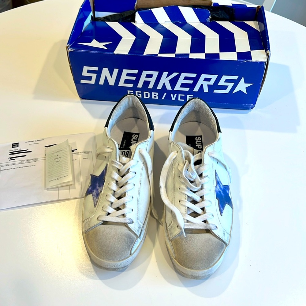 Golden Goose Sneakers Superstar white Leather Tie Dye Distressed